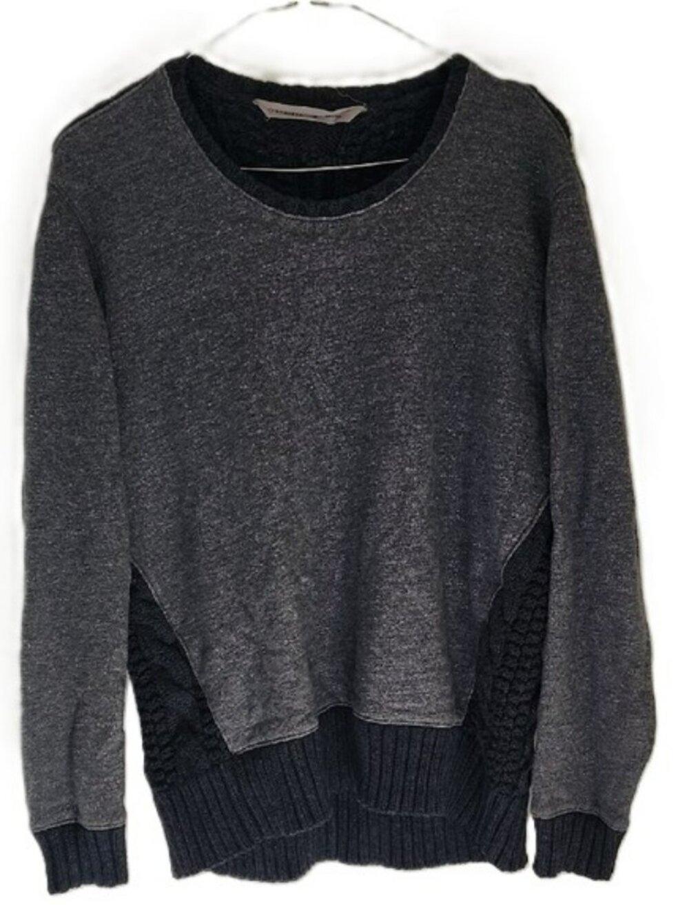 Athleta Madera Charcoal Grey Heath Crew Neck Wool Sweater Sweatshirt Size Medium